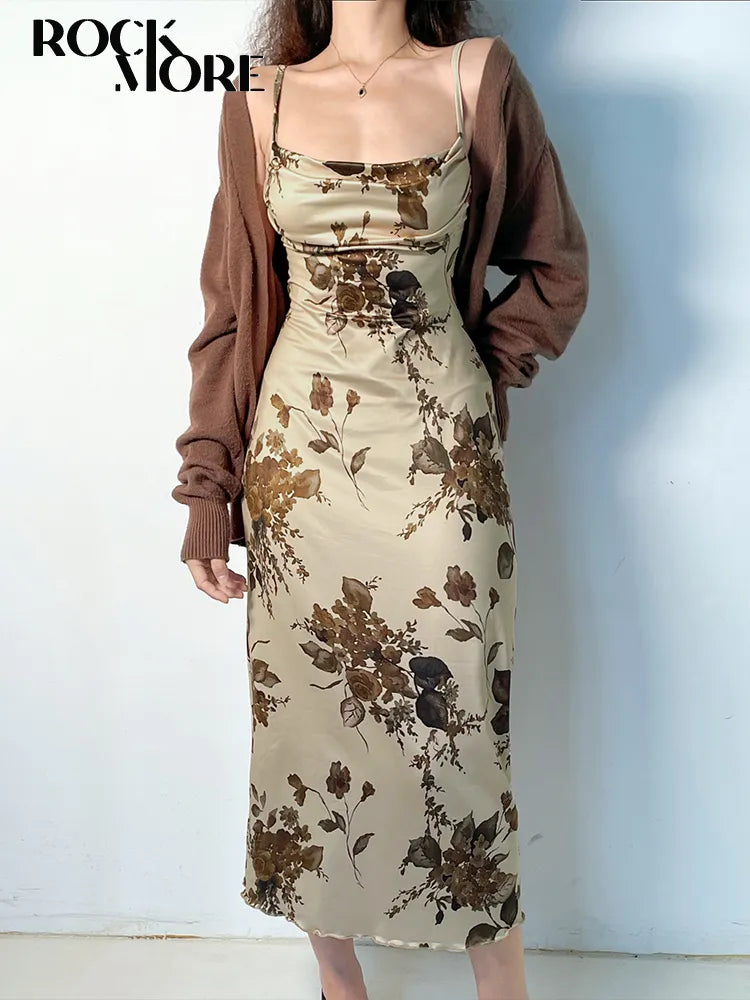 Vestido de Alça Estampado Lux