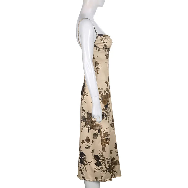 Vestido de Alça Estampado Lux