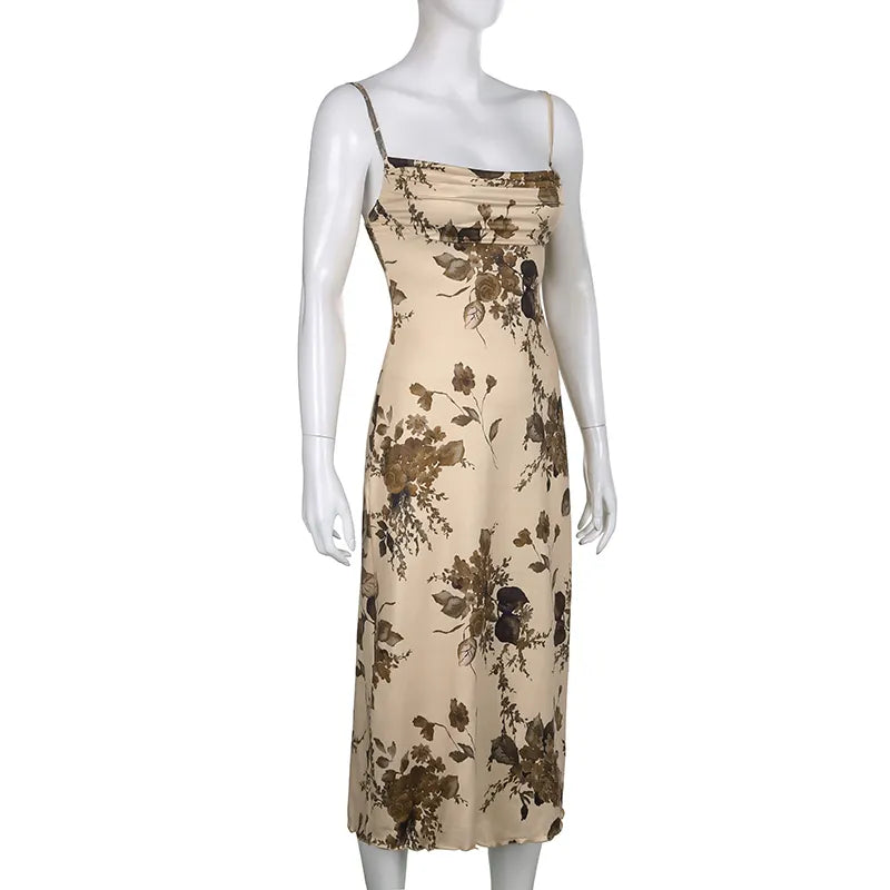 Vestido de Alça Estampado Lux