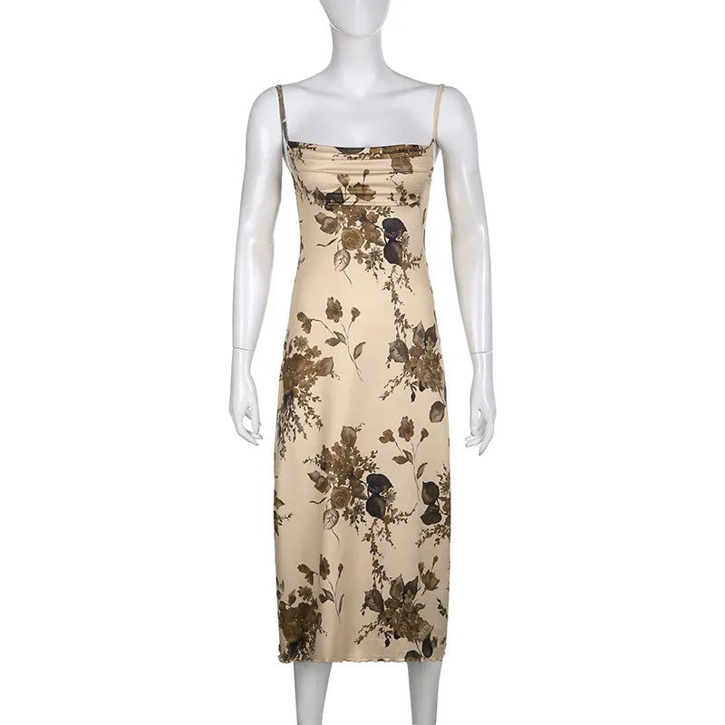 Vestido de Alça Estampado Lux
