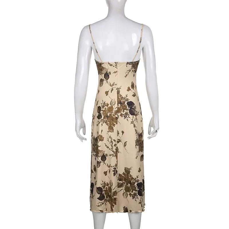 Vestido de Alça Estampado Lux